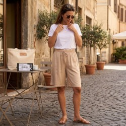 EMANUELA COSTA PROCIDA Pantaloncino Donna Beige 2