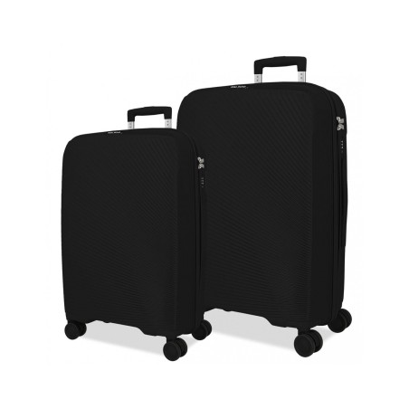 Roll Road ORBIT 5499722 Set 2 Trolley Grande Medio 4 Ruote Rigido Black