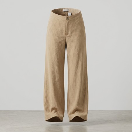 EVE 2639 Completo Donna Gilet + Pantalone Palazzo Beige