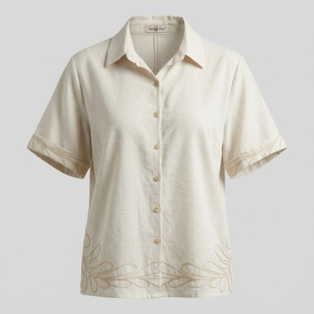 MARTINA KRAY 8715 Completo Donna Camicia + Pantalone Palazzo Beige