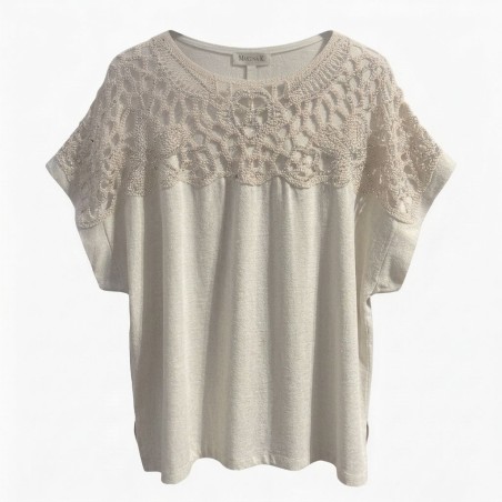 MARTINA KRAY 8800 Casacca Donna Con Ricamo Beige 