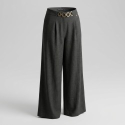 Maison Form'elle 03FX179 Panalone Donna A Palazzo Con Accessorio in Oro Nero