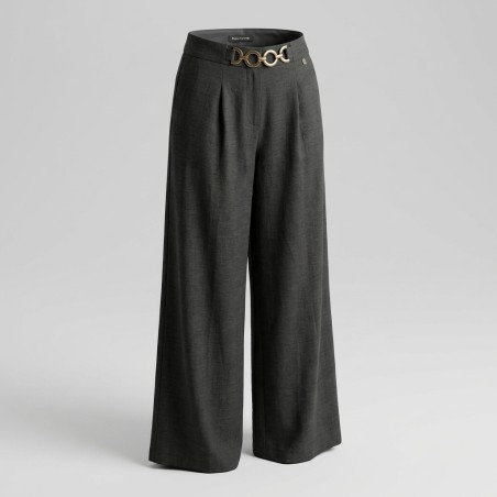 Maison Form'elle 03FX179 Panalone Donna A Palazzo Con Accessorio in Oro Nero