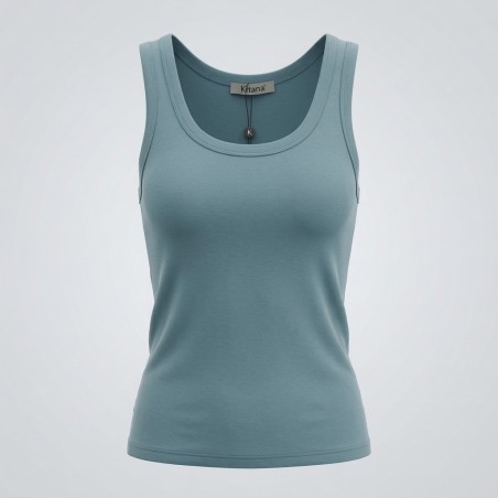 KITANA KIT2400 Canotta Donna Giromanica Azzurro