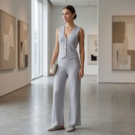 MARTINA KRAY 8085 Completo Donna Gilet+Pantalone Grigio