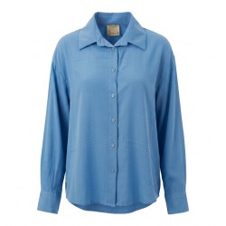 LINDA'S LINC432 Camicia Donna Manica Lunga Azzurro