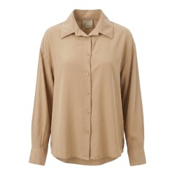LINDA'S LINC432 Camicia Donna Manica Lunga Beige