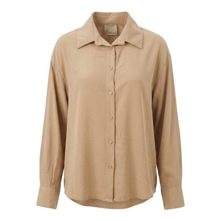 LINDA'S LINC432 Camicia Donna Manica Lunga Beige