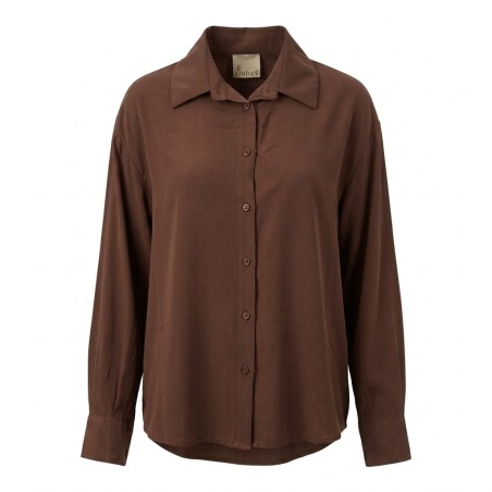 LINDA'S LINC432 Camicia Donna Manica Lunga Testa Di Moro