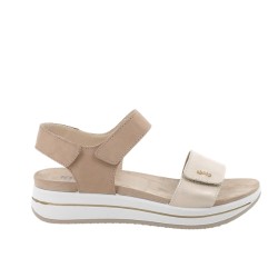 IGI&CO 1174833 Sandalo Donna Platform con Fascia Regolabile a Strappo Beige Platino