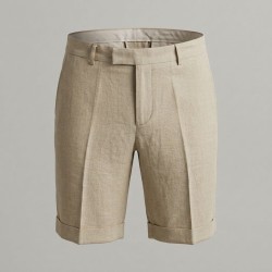 GC LUXURY RAGUSA Bermuda Uomo Tasca America In Lino Beige