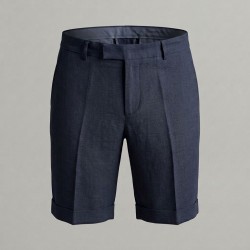 GC LUXURY RAGUSA Bermuda Uomo Tasca America In Lino Blu
