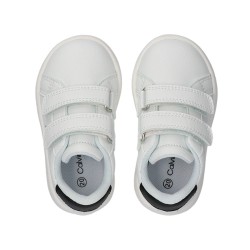 Calvin Klein V1X9 Sneakers Bambino Con Doppio Strappo Bianco/Nero/Latte 2