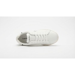 Calvin Klein V3X9 Sneakers Ragazzo/a Stringate Con Logo Laterale Bianco/Nero/Latte 2