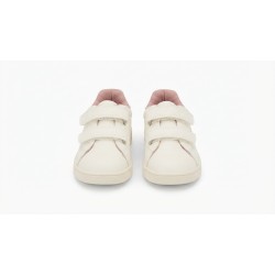 Calvin Klein V1A9 Sneakers Bambino/a Con Doppio Strappo Off White/ Nude/Argento 2