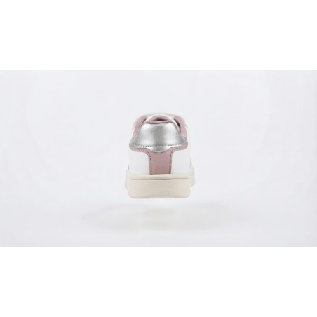 Calvin Klein V1A9 Sneakers Bambino/a Con Doppio Strappo Off White/ Nude/Argento