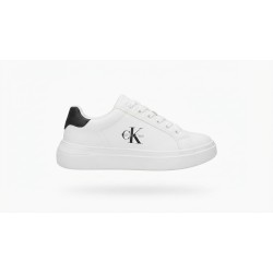 Calvin Klein V3X9 Sneakers Ragazzo Stringate Con Logo Laterale Bianco/Nero