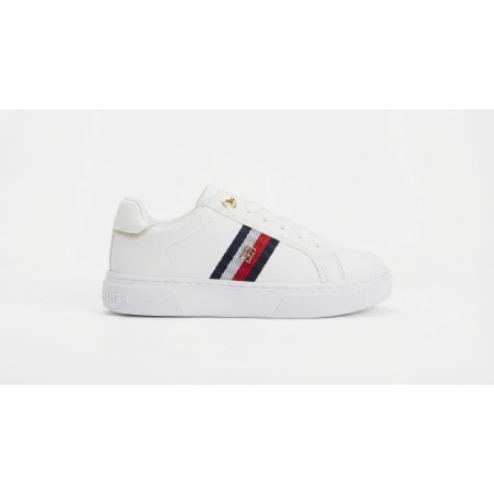 Tommy Hilfiger T3A9 Sneakers Bambino/a Stringate Con Logo Laterale Bianco