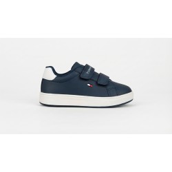 Tommy Hilfiger T1X9 Sneakers Con Doppio Strappo Blu/Off White