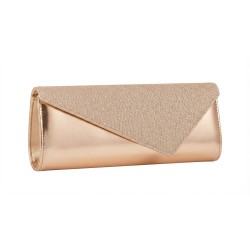 FIORELLO Made In Italy B090 Pochette Donna Laminato Oro Rosa