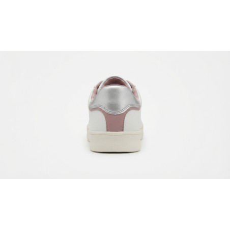 Calvin Klein V3A9 Sneakers Donna Stringate Con Logo Laterale Off White/ Nude/Argento