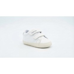 Calvin Klein V0B9 Sneakers Neonato Con Doppio Strappo Bianco/Nero/Latte