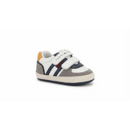 Tommy Hilfiger T0B9 Sneakers Neonato Con Doppio Strappo In Pelle Multicolor