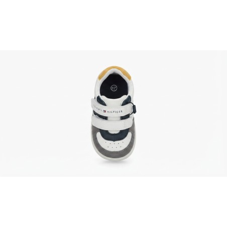 Tommy Hilfiger T0B9 Sneakers Neonato Con Doppio Strappo In Pelle Multicolor