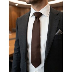 GC LUXURY Cravatta Uomo Slim In Raso Marrone  2