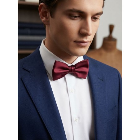 GC LUXURY Papillon Uomo In Raso Bordeaux