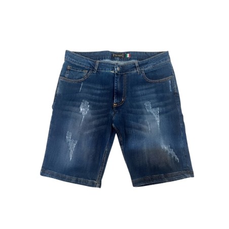 GC LUXURY PISA 002 Bermuda Jeans Uomo 5 Tasche Slim Blu Jeans