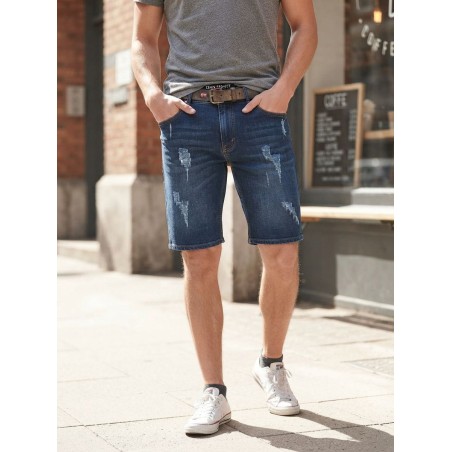 GC LUXURY PISA 002 Bermuda Jeans Uomo 5 Tasche Slim Blu Jeans