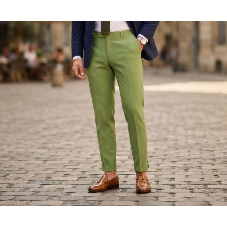 GC LUXURY NIGERIA  Pantalone Sartoriale Uomo Tasca America Slim Fit Verde