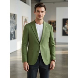 GC LUXURY NIGERIA Giacca Mono Petto Con Tasconi Uomo Verde 2
