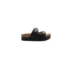 Nazareno Gabrielli 0072 Sandalo Ciabatta Donna Con Accessori E Fibbia Regolabile Nero