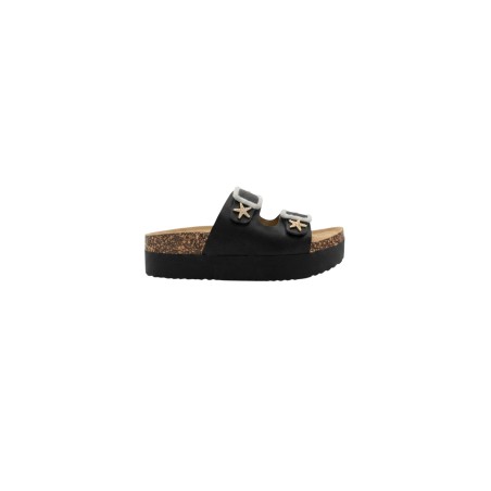Nazareno Gabrielli 0072 Sandalo Ciabatta Donna Con Accessori E Fibbia Regolabile Nero