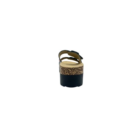 Nazareno Gabrielli 0072 Sandalo Ciabatta Donna Con Accessori E Fibbia Regolabile Nero