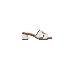 MNG 4722 Sandalo Ciabatta Donna Con Tacco Off White