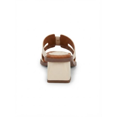 MNG 4722 Sandalo Ciabatta Donna Con Tacco Off White