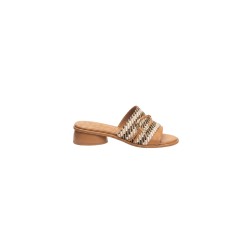 Nazareno Gabrielli 3134 Sandalo Ciabatta Donna In Raffia Camel