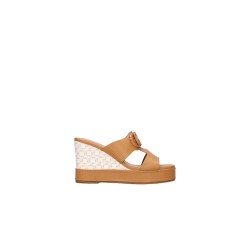 Nazareno Gabrielli 7317 Sandalo Ciabatta Donna Zeppa Camel 2