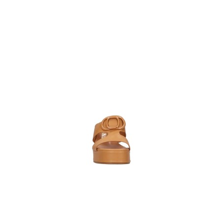 Nazareno Gabrielli 7317 Sandalo Ciabatta Donna Zeppa Camel