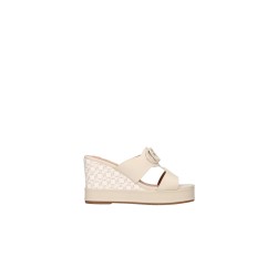 Nazareno Gabrielli 7317 Sandalo Ciabatta Donna Zeppa Beige