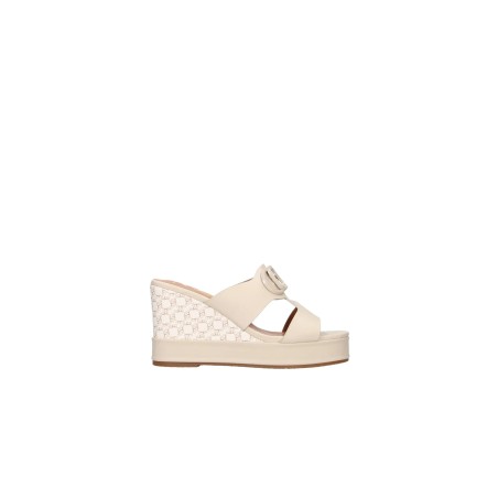 Nazareno Gabrielli 7317 Sandalo Ciabatta Donna Zeppa Beige