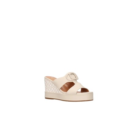 Nazareno Gabrielli 7317 Sandalo Ciabatta Donna Zeppa Beige