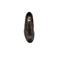Nazareno Gabrielli U703 Mocassino Traforato Uomo Coffee 2