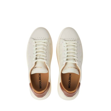 Woolrich B20.BY ARROW Sneakers Uomo Stringate Off White-Cognac