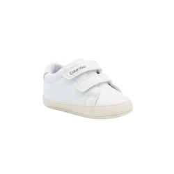 Calvin Klein V0B9 Sneakers Neonato Con Doppio Strappo Bianco/Nero/Latte