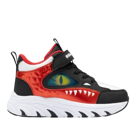 Bull Boys  DNAL5287A00 OCCHIOSAURO Sneakers Bambino Con Strappo e Lacci Elastici Rosso-Bianco-Nero