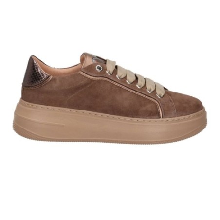 KEYS K-9883 VENUS Sneakers Donna Platform Stringate Brown